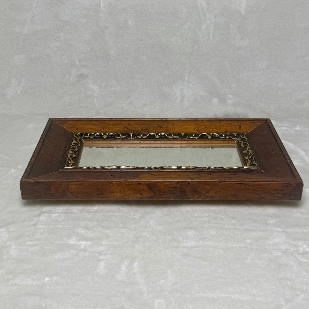 Paragon Picture Gallery Wall Mirror Brown Gold Dark Wood Frame Accent Mirror
